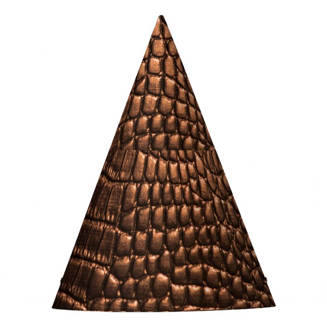 Closeup: crocodile leather texture. party hat (Front)
