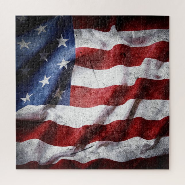 Closeup grunge American flag. Jigsaw Puzzle (Vertical)