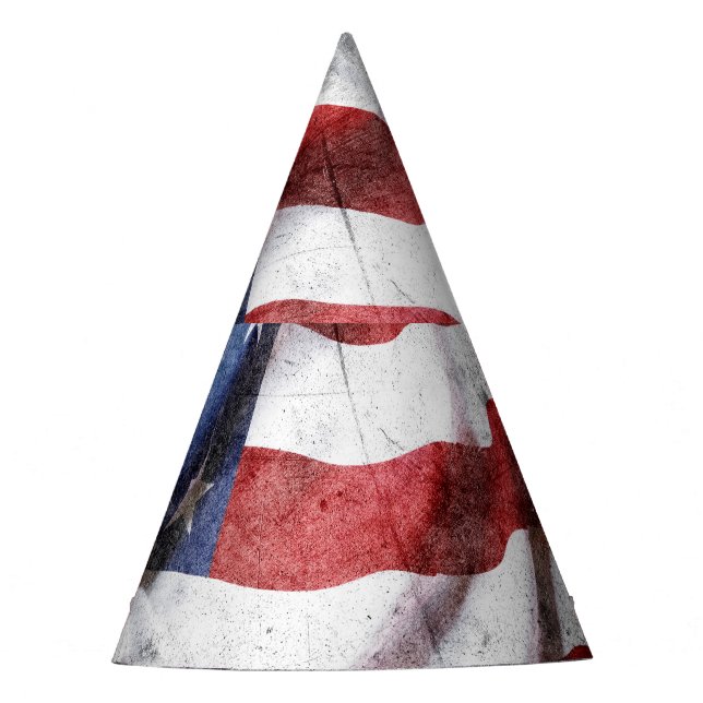 Closeup grunge American flag. Party Hat (Front)