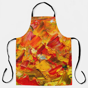 Closeup macro texture fragment of oil painting fin apron