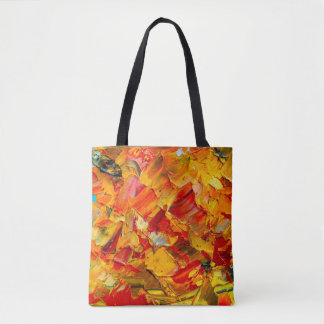 Closeup macro texture fragment of oil painting fin tote bag