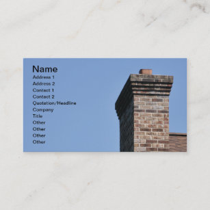 closeup of a modern brick chimney business card