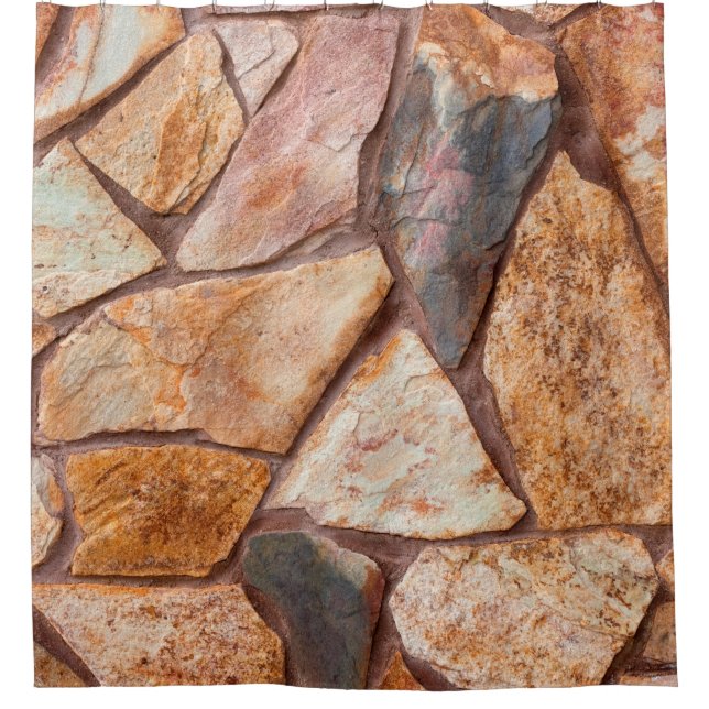 Closeup of a stone wall as a backgroundwallpaper,p shower curtain (Front)