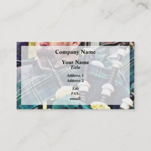 Closeup of Bagpiper Business Card