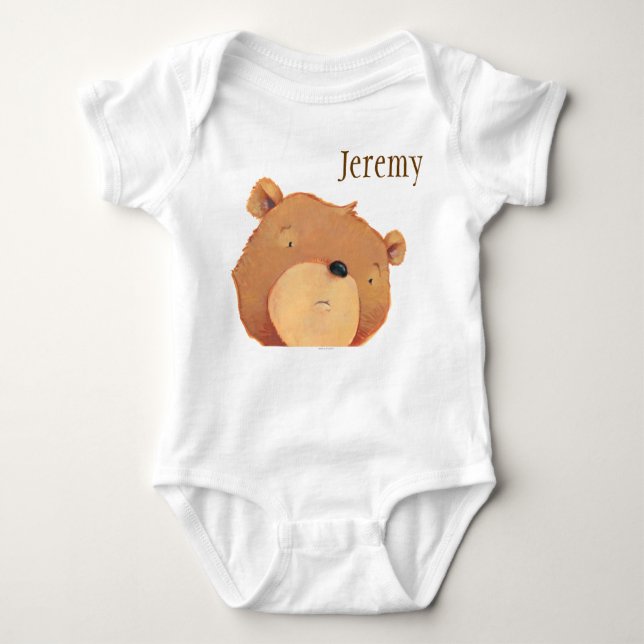 CloseUp of Big Brown Bear Baby Bodysuit (Front)