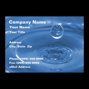 Closeup of Blue Water Drop Business Card