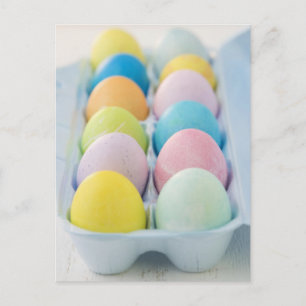 Closeup of coloured Easter eggs Holiday Postcard