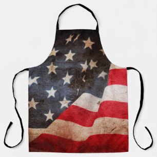 Closeup of grunge American flagamerica, american,  Apron