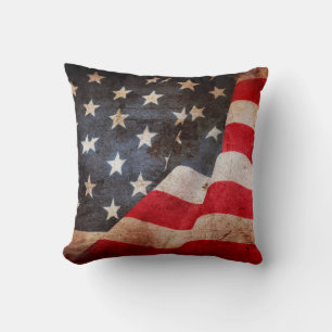 Closeup of grunge American flagamerica, american, Cushion