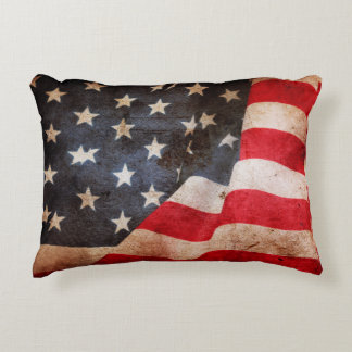 Closeup of grunge American flagamerica, american,  Decorative Cushion