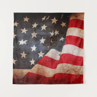Closeup of grunge American flagamerica, american,  Tapestry