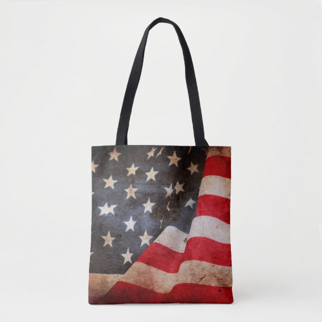 Closeup of grunge American flagamerica, american,  Tote Bag (Front)