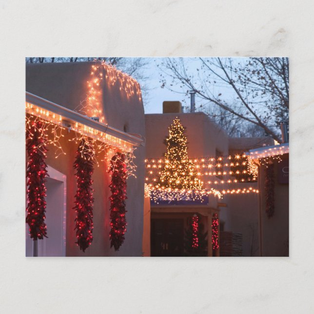 Closeup of holiday lights on building (Front)