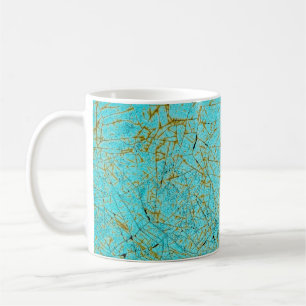 closeup of old, grunge metal car body texture with coffee mug