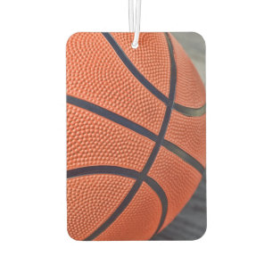 Closeup of Orange Basketball Car Air Freshener