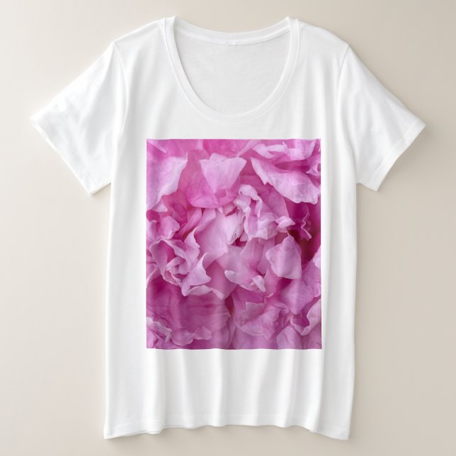 Closeup of pink peonies plus size T-Shirt (Design Front)