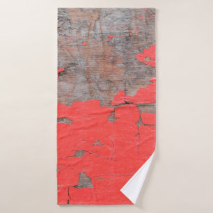 Closeup old and peeling painted wood board backgro bath towel
