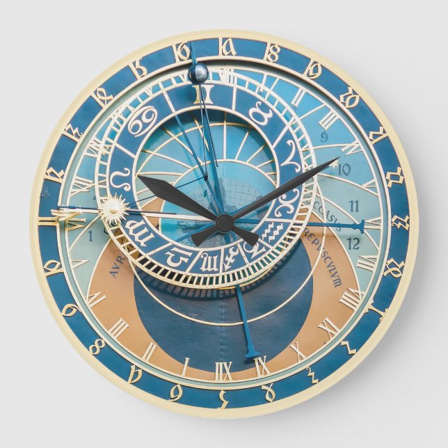 Closeup on Prague Astronomical Clock, Czech R. Large Clock (Front)
