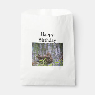Closeup photo of a duck favour bags