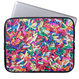 Closeup photo of assorted-colour decor laptop sleeve