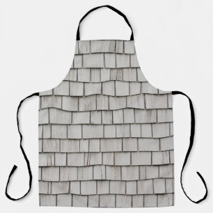Closeup photo of grey roof shingles apron