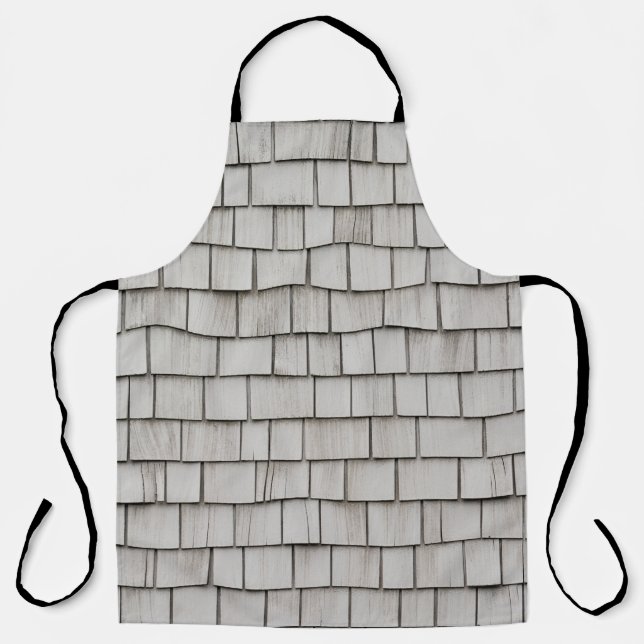 Closeup photo of grey roof shingles apron (Front)