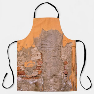 CLOSEUP PHOTO OF ORANGE AND GRAY WALL PAINT APRON
