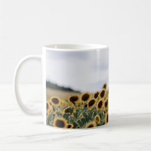 CLOSEUP PHOTO OF SUNFLOWERS COFFEE MUG