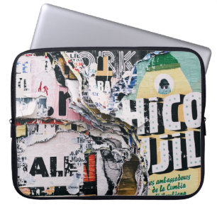 Closeup photo of torn papers laptop sleeve