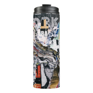 Closeup photo of torn papers thermal tumbler