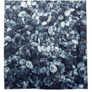 Closeup photography of stones shower curtain
