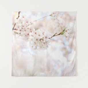 CLOSEUP PHOTOGRAPHY WHITE CHERRY BLOSSOMS TAPESTRY