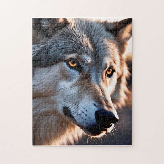 Closeup Portrait of a Wolf Jigsaw Puzzle (Vertical)