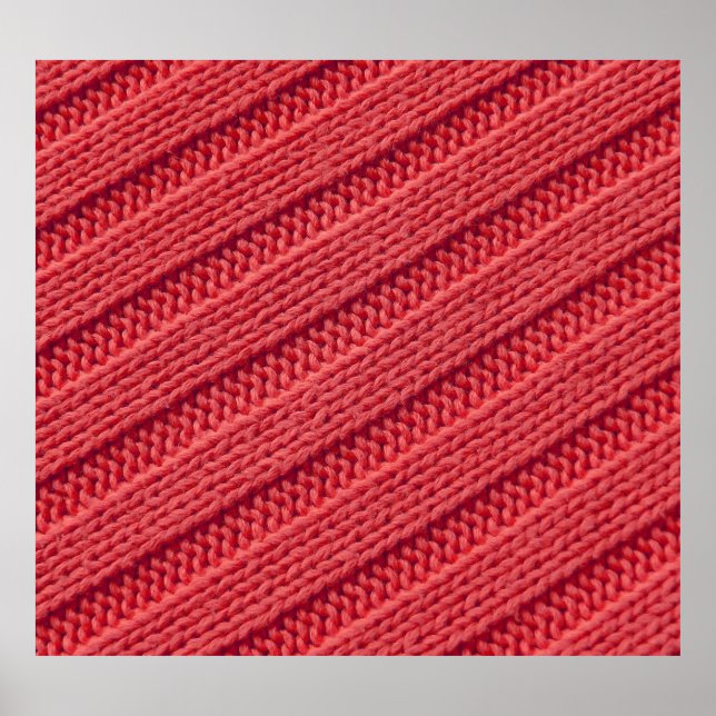 Closeup stripy crochet texture. poster (Front)
