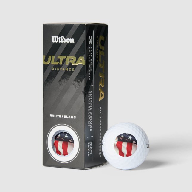 Closeup USA flag Golf Balls (Packaging)