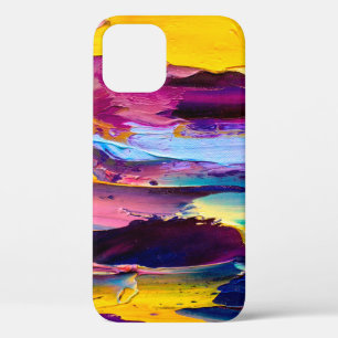 Closeup view of an palette knife oil painting. Abs iPhone 12 Case