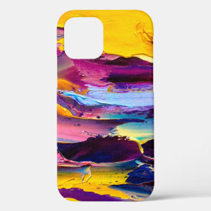 Closeup view of an palette knife oil painting. Abs iPhone 12 Case