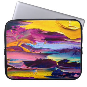 Closeup view of an palette knife oil painting. Abs Laptop Sleeve