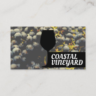 Closeup Wine Grapes   Wine Glass Icon Business Card
