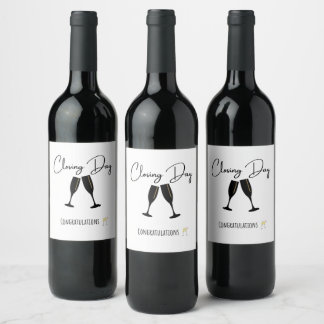 Closing Day Gift Bottle  Wine Label