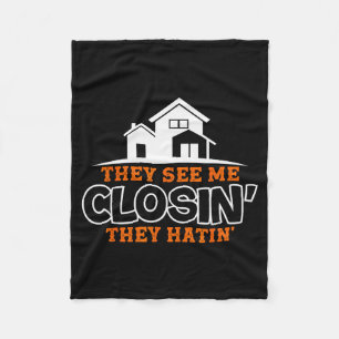 Closing S Like A Boss Real Estate Funny Realtor Fleece Blanket