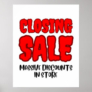 Closing Sale Sign, Retail Store Signage, Boutique Poster