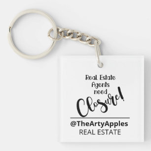 closure custom logo business company key ring
