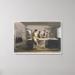 Cloth Dressers, from `Costume of Yorkshire' engrav Canvas Print