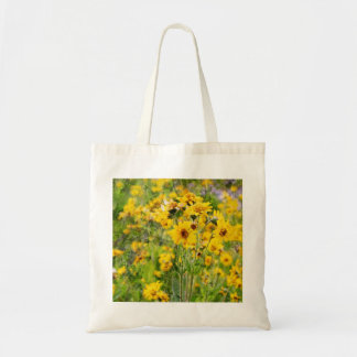 Cloth shopping bag with yellow flowers