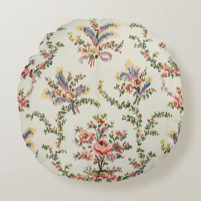 Cloth woven for Queen Marie Antoinette at the Pala Round Cushion (Front)