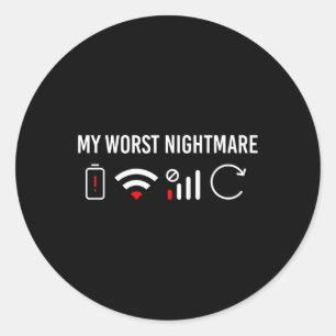 Clothes Computer Video Game Geek My Worst  Classic Round Sticker