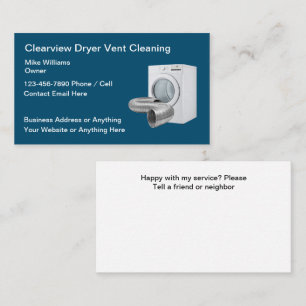 Clothes Dryer Vent Cleaning Home Services Business Card