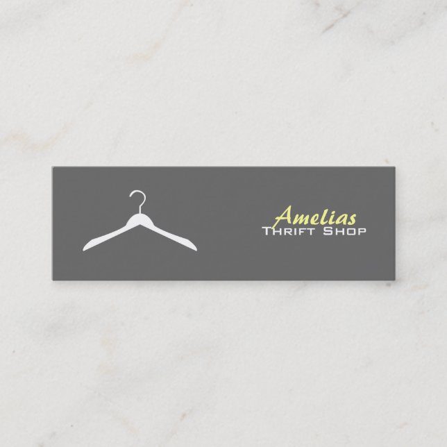 Clothes Hanger Business Cards -Colour Changeable. (Front)