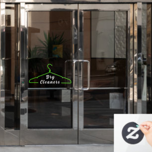Clothes Hanger Dry Cleaner Business Promo Door